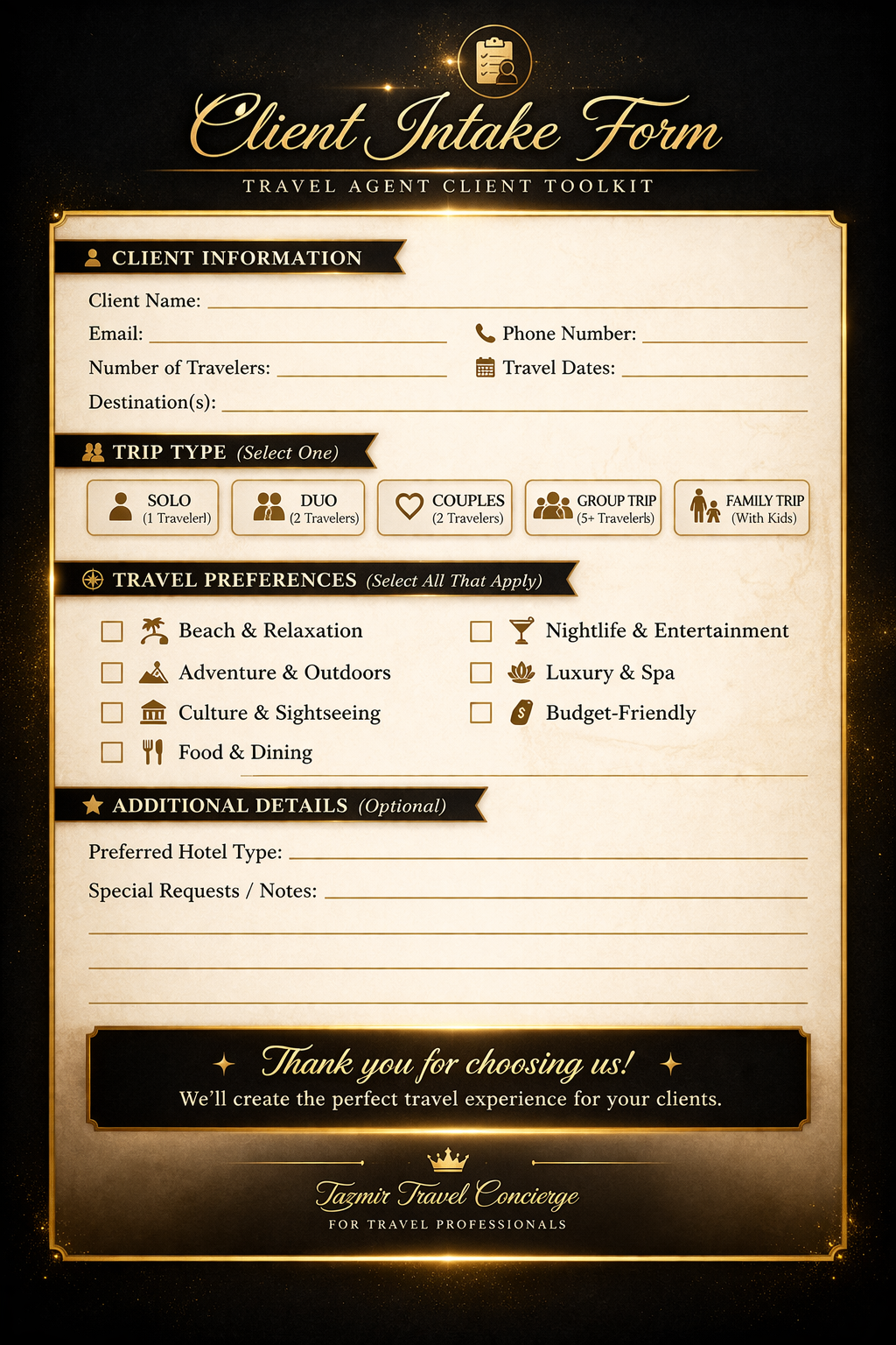 Travel Agent Client toolkit